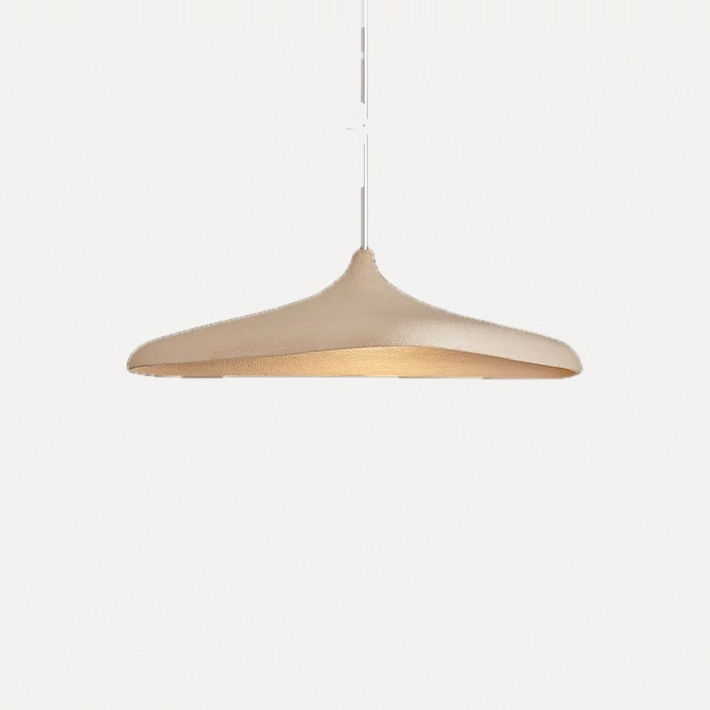 Grande suspension wabi-sabi effet enduit, 80 cm – Imbe, sur fond blanc