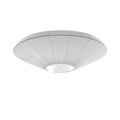 Plafonnier soucoupe en tissu tendu, blanc ou beige – Ine, finition blanc, Ø 50 cm