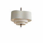 Plafonnier étagé en tissu, abat-jour blanc ou noir – Kakunodate, finition ø 45 cm / Blanc