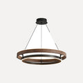 Suspension anneau LED effet noyer – Kumano, finition ø 60 cm