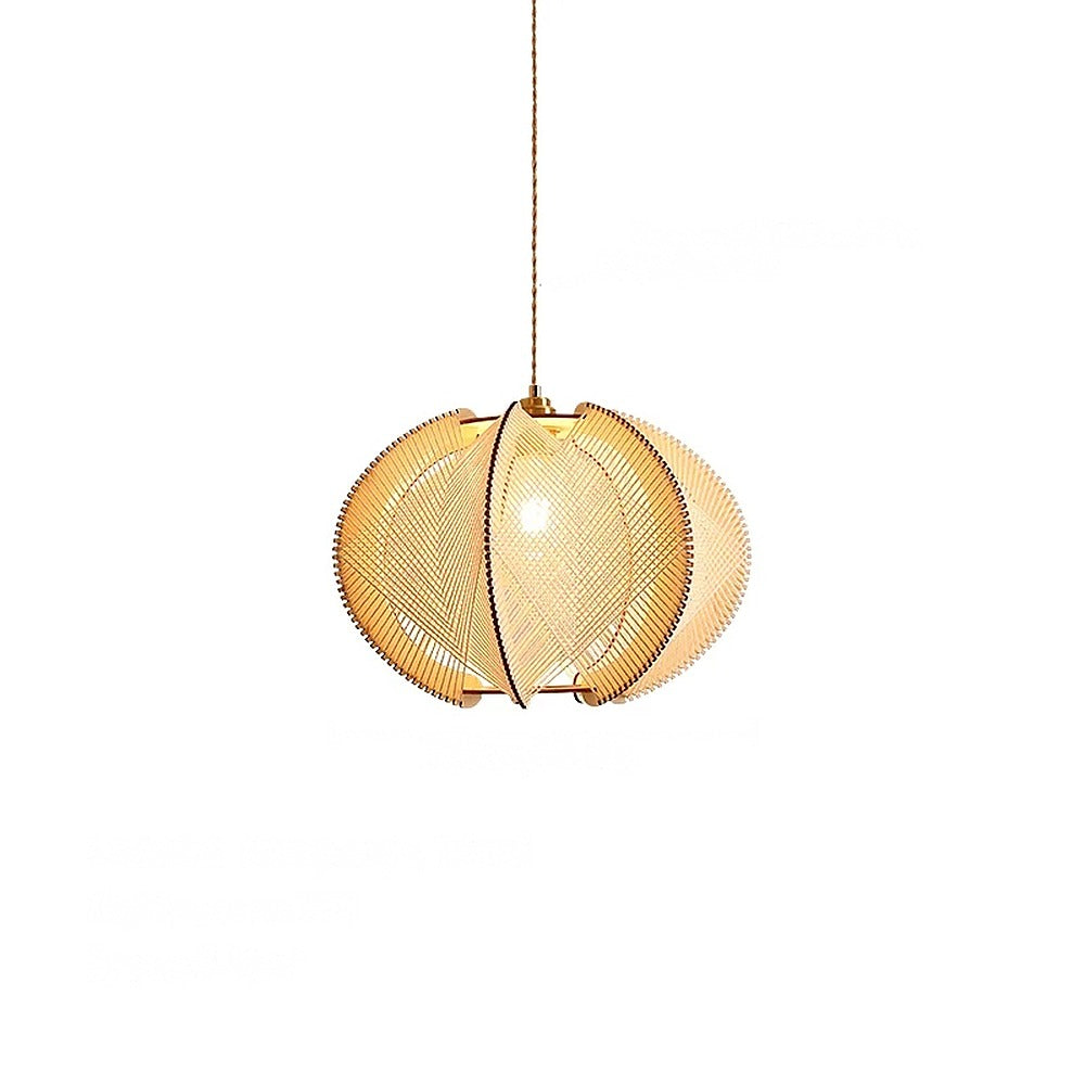 Suspension lanterne en corde de chanvre et bois – Locronan, finition ø 50 cm