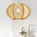 Suspension lanterne en corde de chanvre et bois – Locronan, finition ø 30 cm