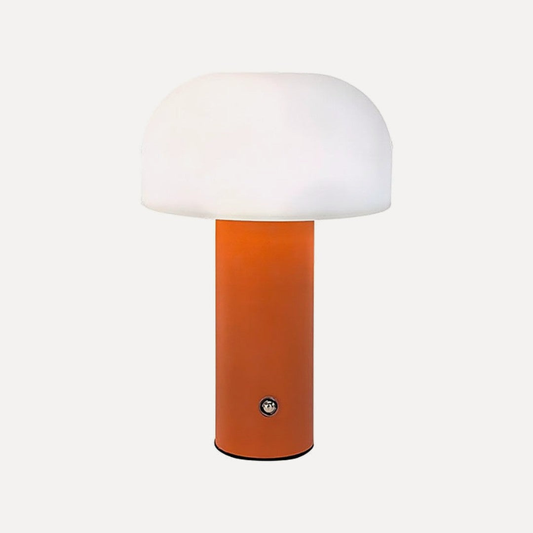 Petite lampe champignon sans fil, quatre couleurs – Lourmarin, finition orange