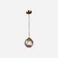 Suspension boule en verre, douille dorée – Lucca, finition transparent / Ø 15 cm