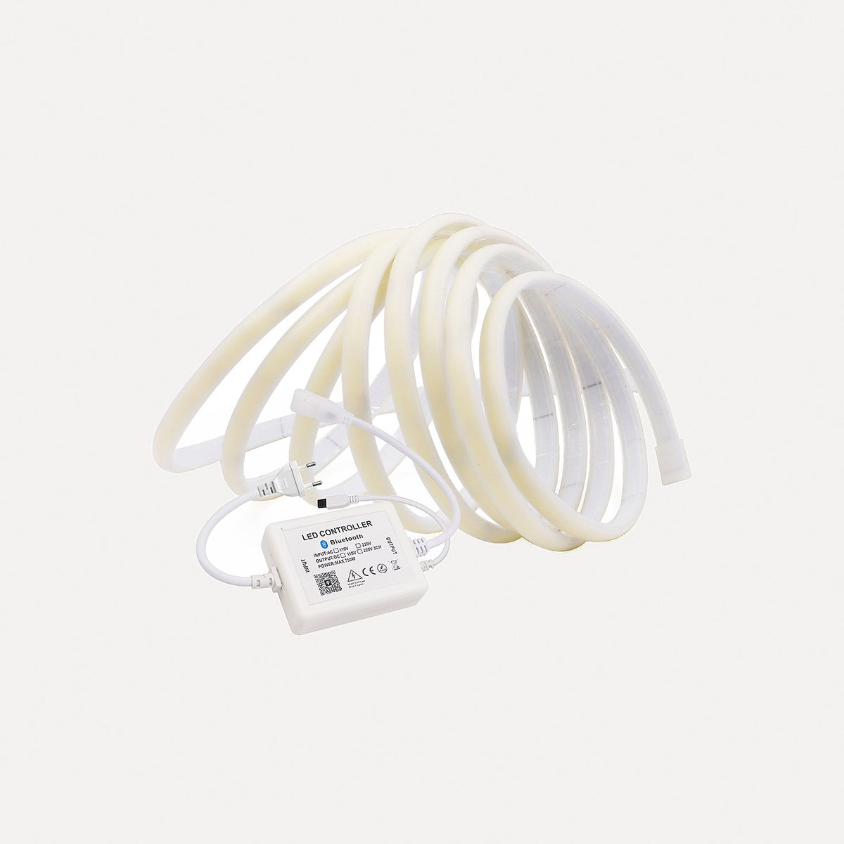 Néon LED COB blanc chaud 230 V pilotable, 5 à 30 m – Lunel, version Bluetooth + télécommande