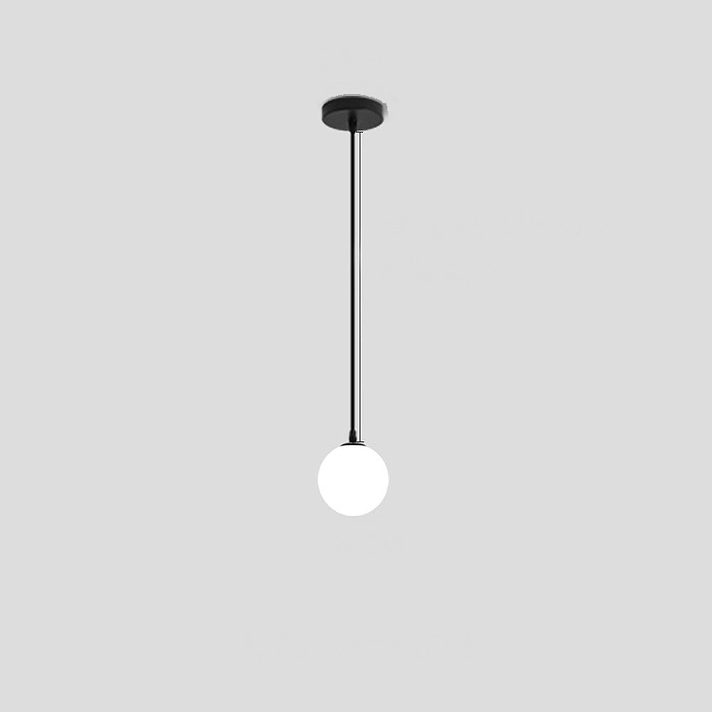 Suspension globe en verre opalin, Ø 10 à 25 cm – Marais, finition noir, Ø 10 cm / Blanc chaud