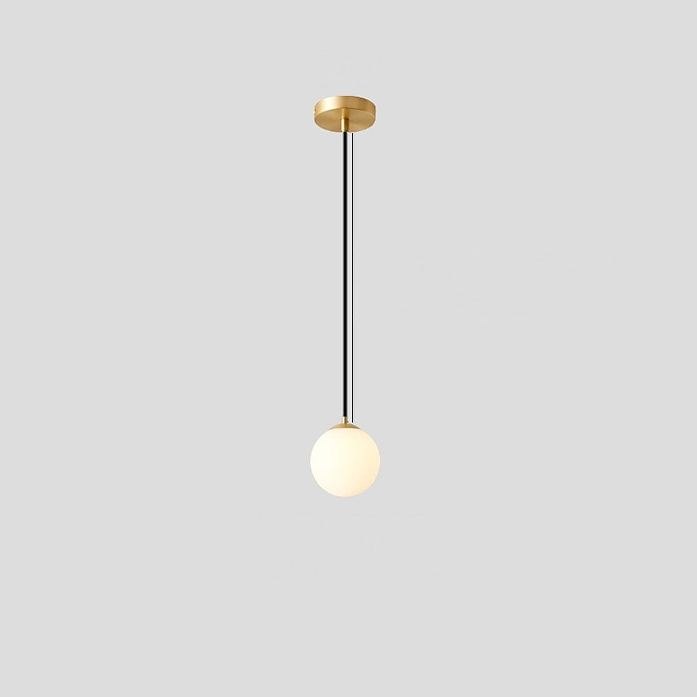 Suspension globe en verre opalin, Ø 10 à 25 cm – Marais, finition doré, Ø 10 cm / Blanc chaud