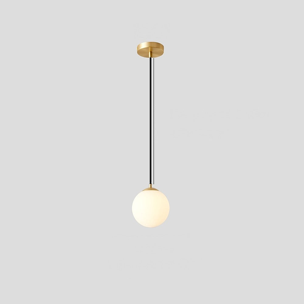 Suspension globe en verre opalin, Ø 10 à 25 cm – Marais, finition doré, Ø 12 cm / Blanc chaud