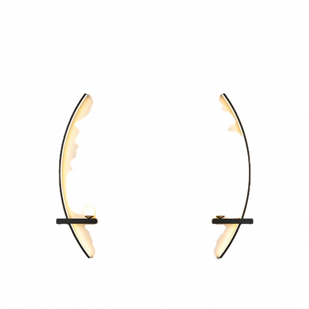 Applique LED arc de cercle noir, 55 ou 105 cm – Marvão, finition la paire, gauche et droite / 55 cm