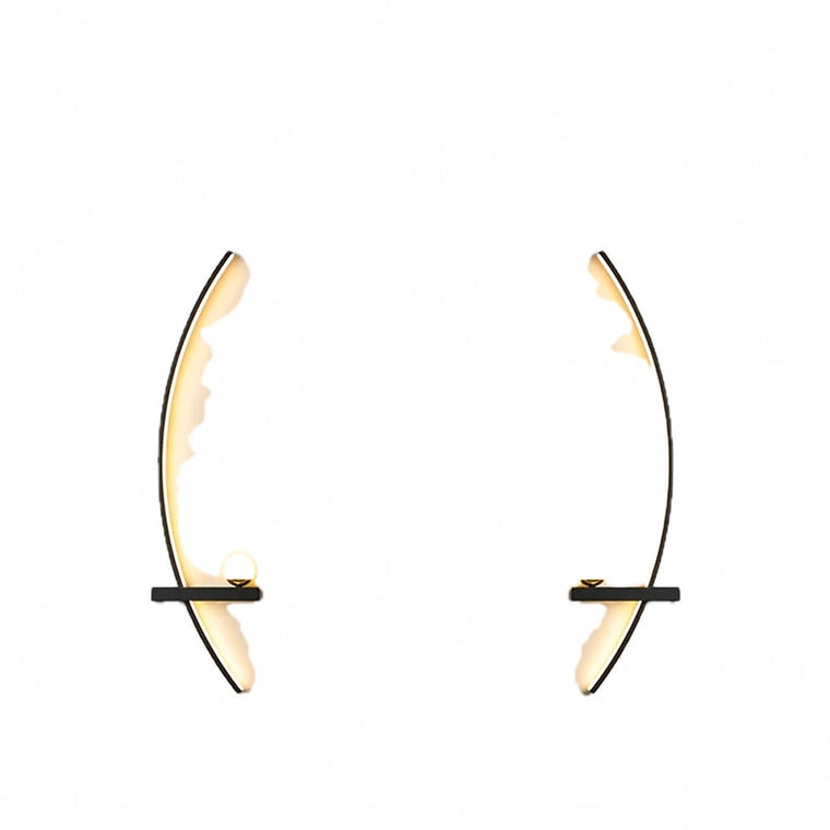 Applique LED arc de cercle noir, 55 ou 105 cm – Marvão, finition la paire, gauche et droite / 55 cm