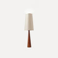 Lampadaire pied conique en bois et abat-jour en tissu – Mashiko, finition noyer, élancé, H 126 cm