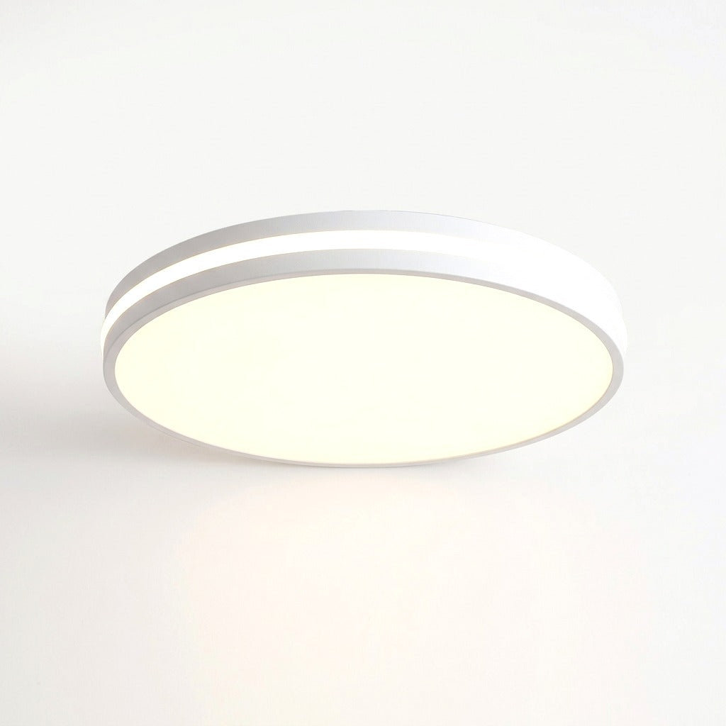 Plafonnier macaron LED, blanc, bois ou noir – Anglet, sur fond uni