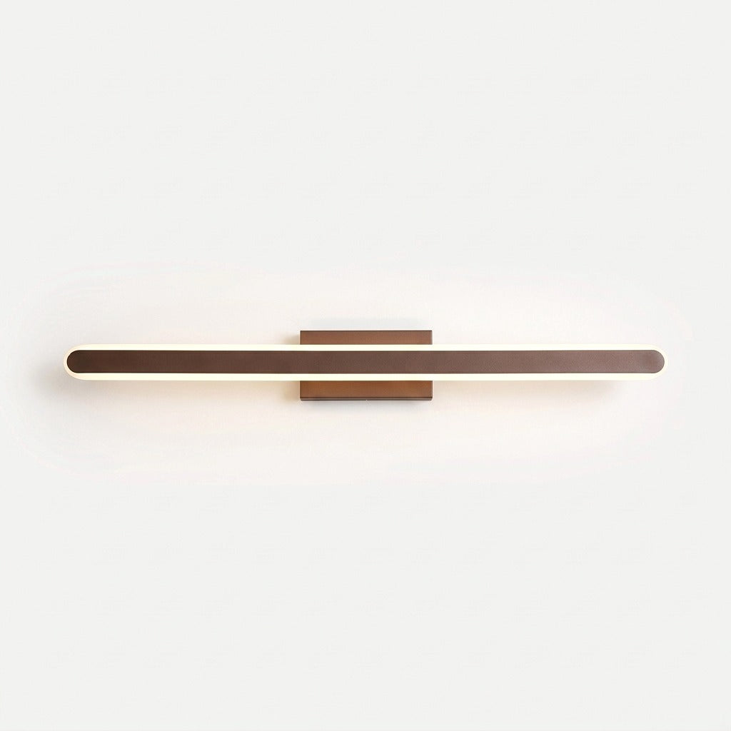 Applique LED barre IP44 brun café pour miroir, 40 à 100 cm – Cauterets, sur fond uni