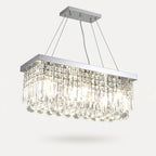 Suspension lustre rectangulaire en cristal – Concorde, sur fond uni