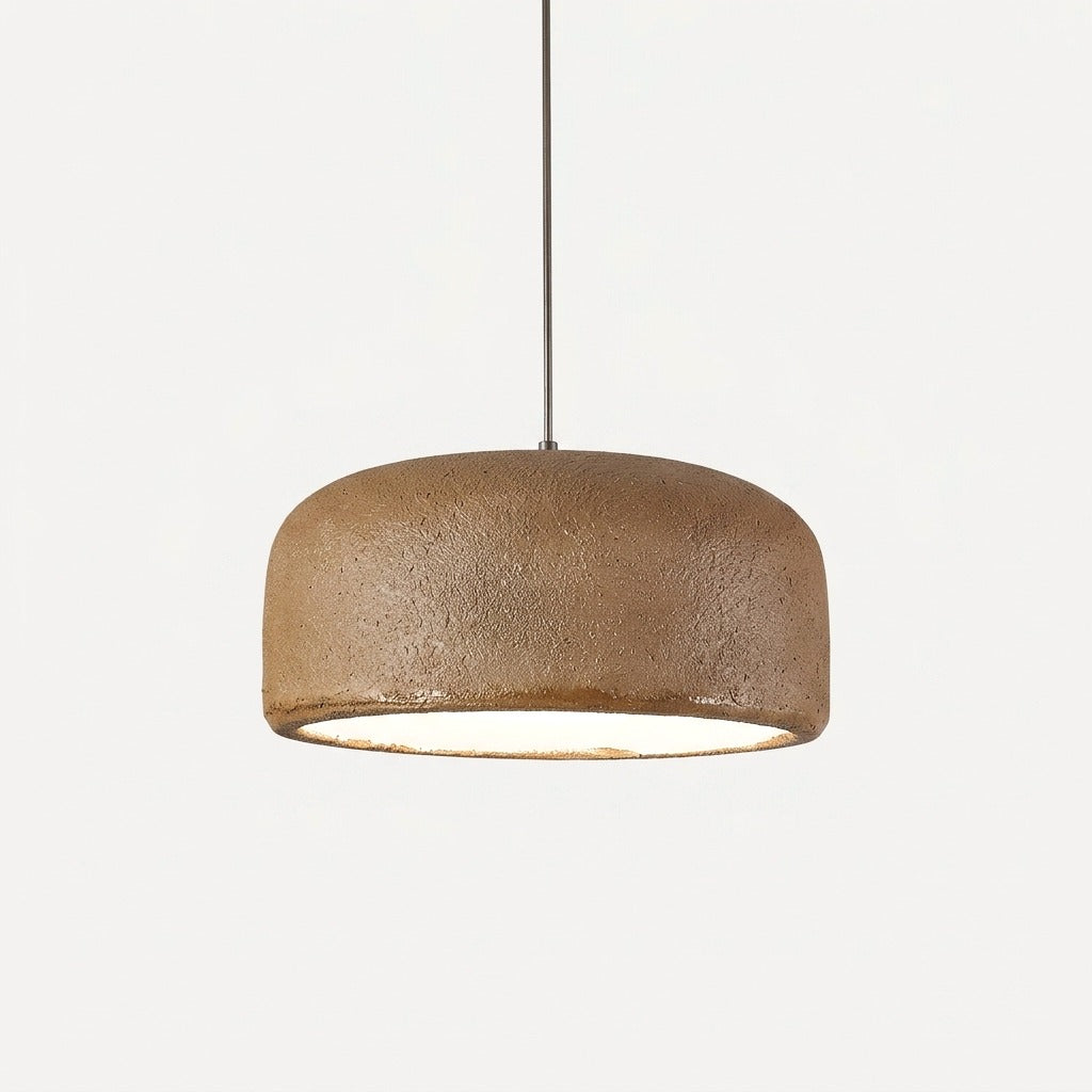 Suspension wabi-sabi tambour, sable, blanc ou terre cuite – Hasami, sur fond uni
