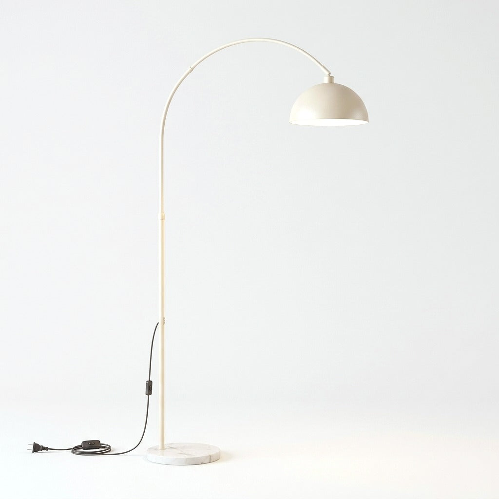 Lampadaire pied en marbre, abat-jour Ø 30 cm, cinq teintes – Sirmione, sur fond uni
