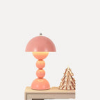 Lampe champignon sans fil, perles laquées, tactile – Monopoli, sur fond blanc