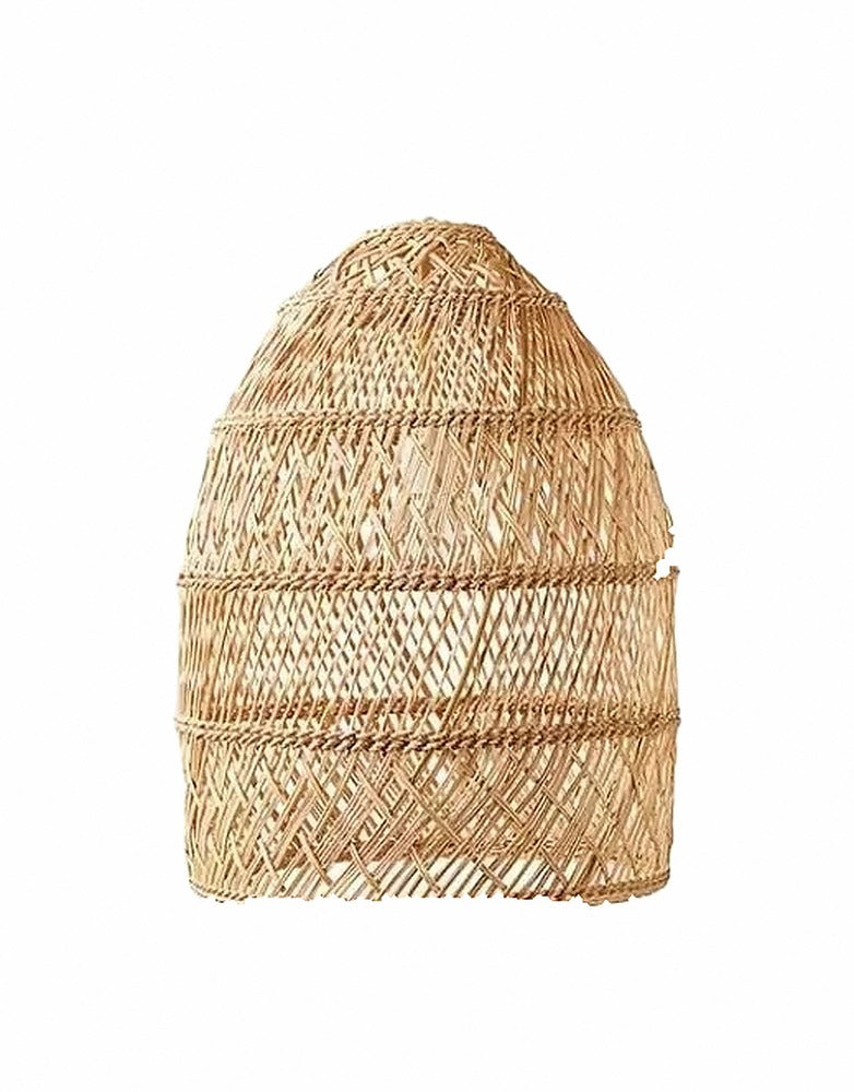 Suspension cocon en rotin tressé japonaise – Nikko, finition cocon naturel Ø 45 cm / Blanc chaud 3000 K