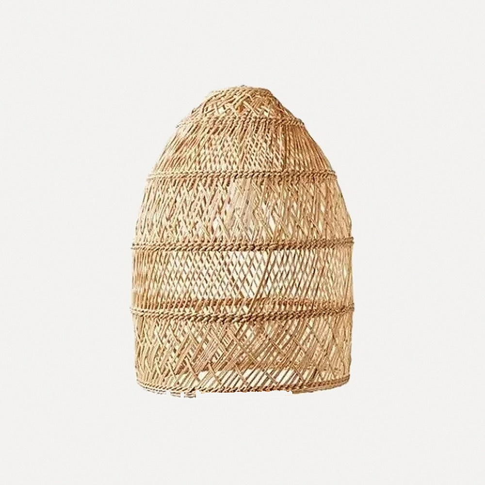 Suspension cocon en rotin tressé japonaise – Nikko, finition cocon naturel Ø 37 cm / Blanc chaud 3000 K