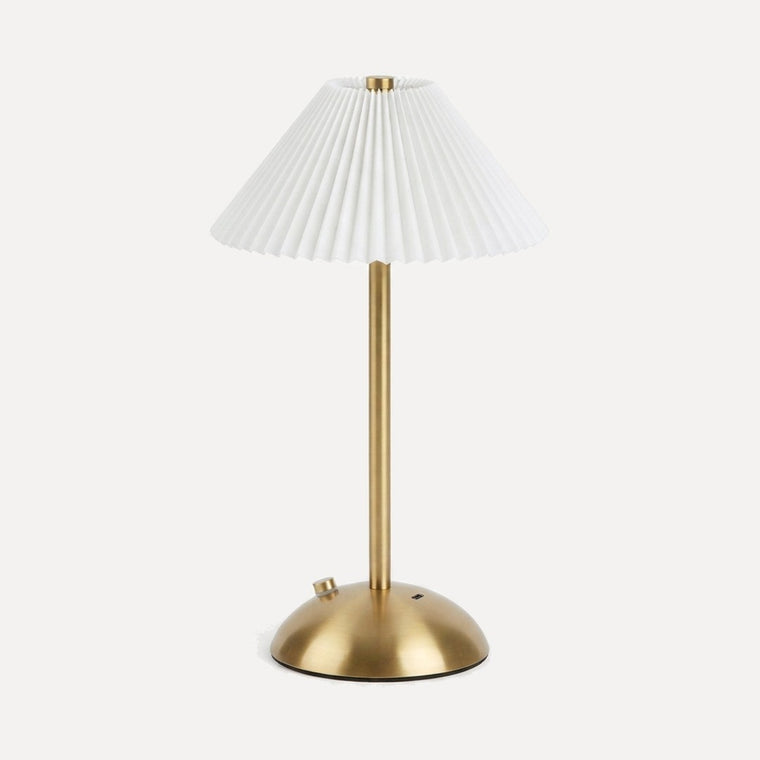 Obernai, lampe sans fil abat-jour plissé, tactile