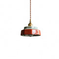 Suspension en céramique peinte, style rétro – Óbidos, finition octogone terracotta, Ø 14 cm