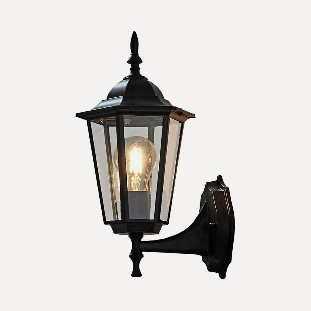 Applique lanterne classique d'extérieur, noire ou bronze – Perros, sur fond clair