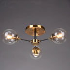 Plafonnier à bras et bulles de verre, 3 à 10 globes – Pigalle, finition 3 globes, transparent