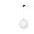 Suspension boule en verre à spirale, tons pastel – Polignano, finition blanc / Ø 30 cm / Blanc chaud
