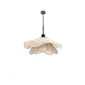 Suspension corolle en corde de chanvre tressée – Pollença, finition beige, Ø 40 cm / Blanc chaud