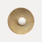 Applique coupe striée en résine, sable ou terre cuite – Prades, finition sable, Ø 25 cm