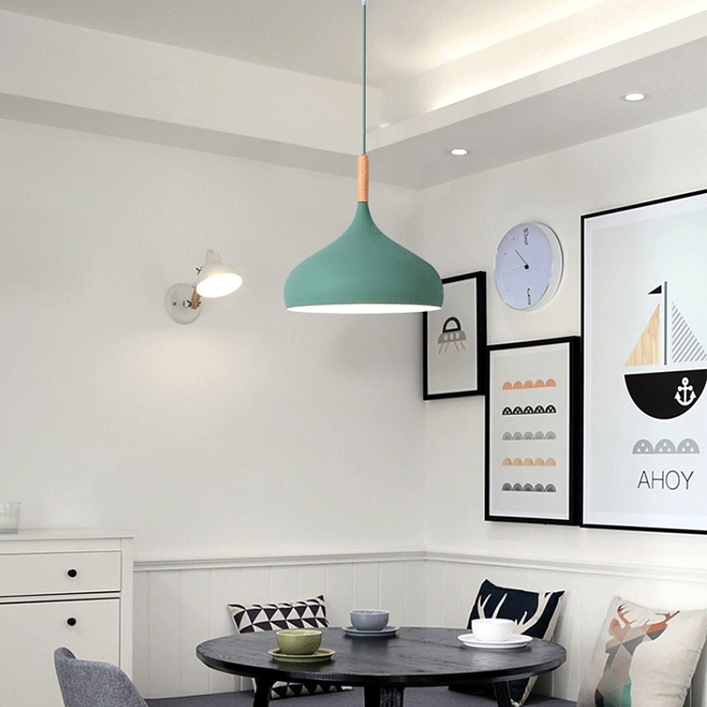 Suspension cloche en métal pastel scandinave – Procida dans un intérieur