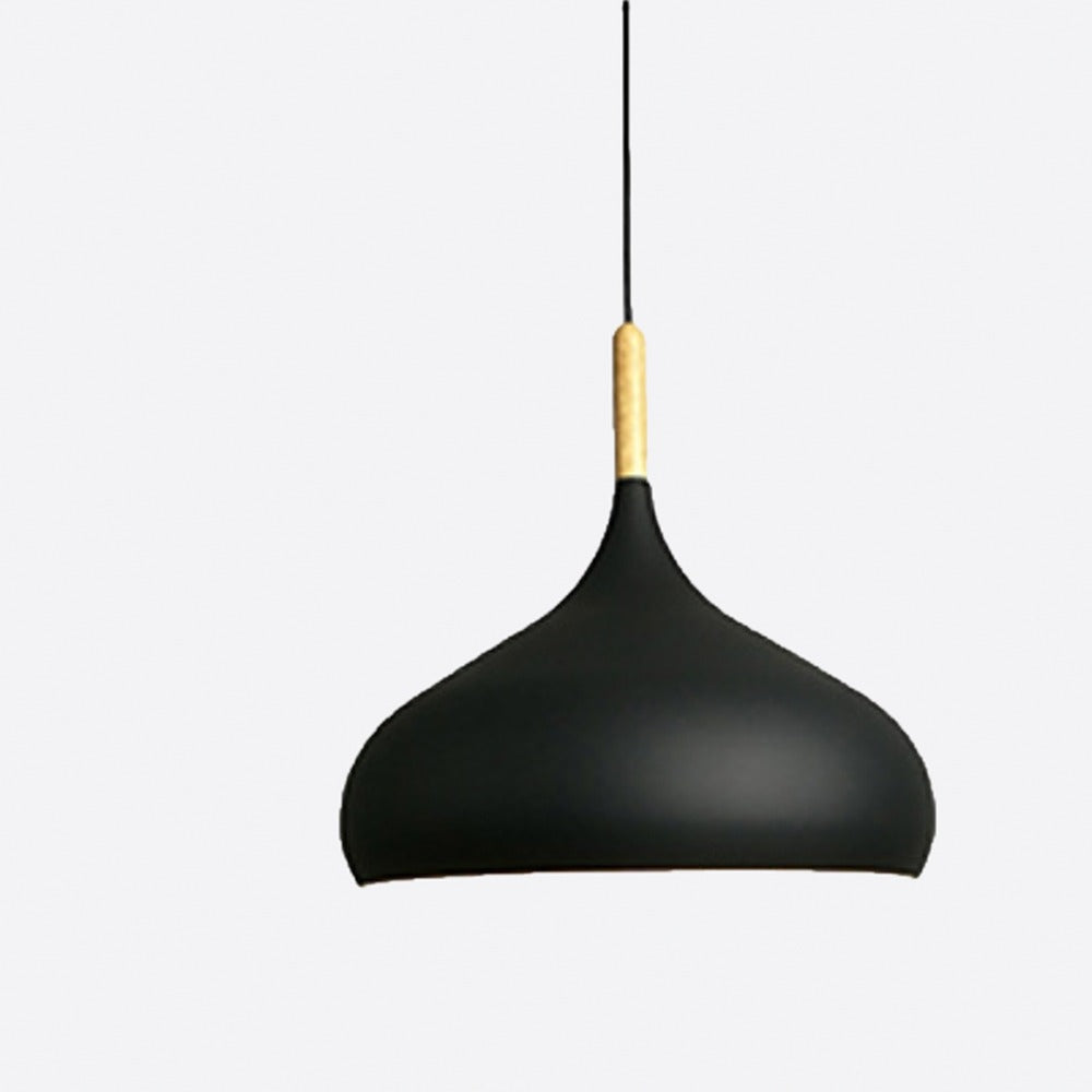 Suspension cloche en métal pastel scandinave – Procida, finition noir / 1 suspension / Ampoule blanc chaud