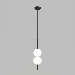 Noir, deux globes superposés