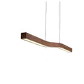 Suspension linéaire ondulée en bois de noyer – Ronda, finition 90 cm / Blanc chaud