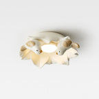 Petit plafonnier en céramique blanche, Ø 14,5 cm – Salernes, sur fond clair