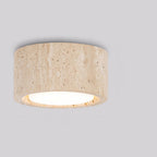 Petit plafonnier effet pierre jaune, Ø 11 cm – Saumane, sur fond clair