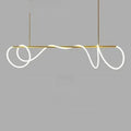 Suspension LED tube lumineux en boucles, doré ou noir – Scilla, finition barre dorée, 100 cm