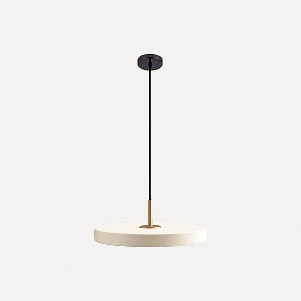 Suspension disque plat noir, blanc, gris ou bleu, LED – Seto, finition blanc / Ø 23 cm