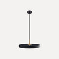Suspension disque plat noir, blanc, gris ou bleu, LED – Seto, finition noir / Ø 23 cm