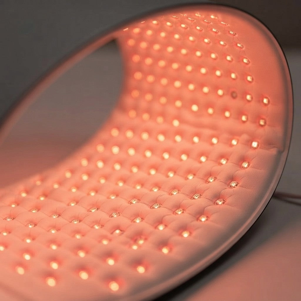 Gros plan des LED allumées sur la surface matelassée du panneau Solstice