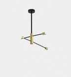 Suspension Spoutnik en métal, 4 à 12 lampes – Sorrento, finition 4 lampes / Noir et doré