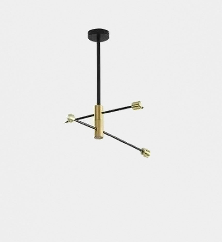 Suspension Spoutnik en métal, 4 à 12 lampes – Sorrento, finition 4 lampes / Noir et doré