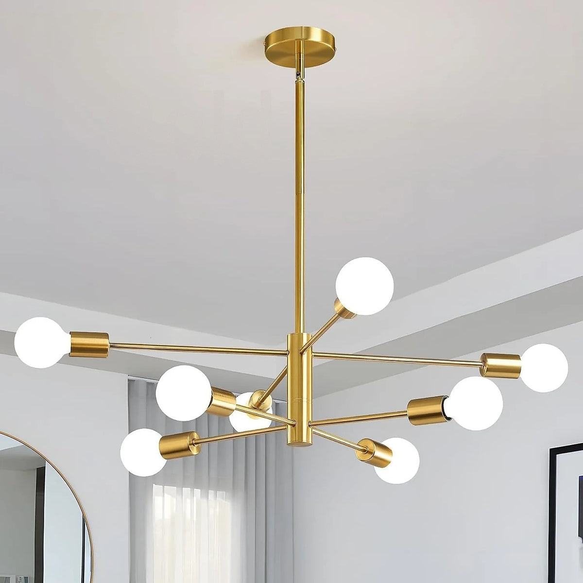 Suspension Spoutnik en métal, 4 à 12 lampes – Sorrento dans un intérieur