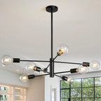 Suspension Spoutnik en métal, 4 à 12 lampes – Sorrento allumée