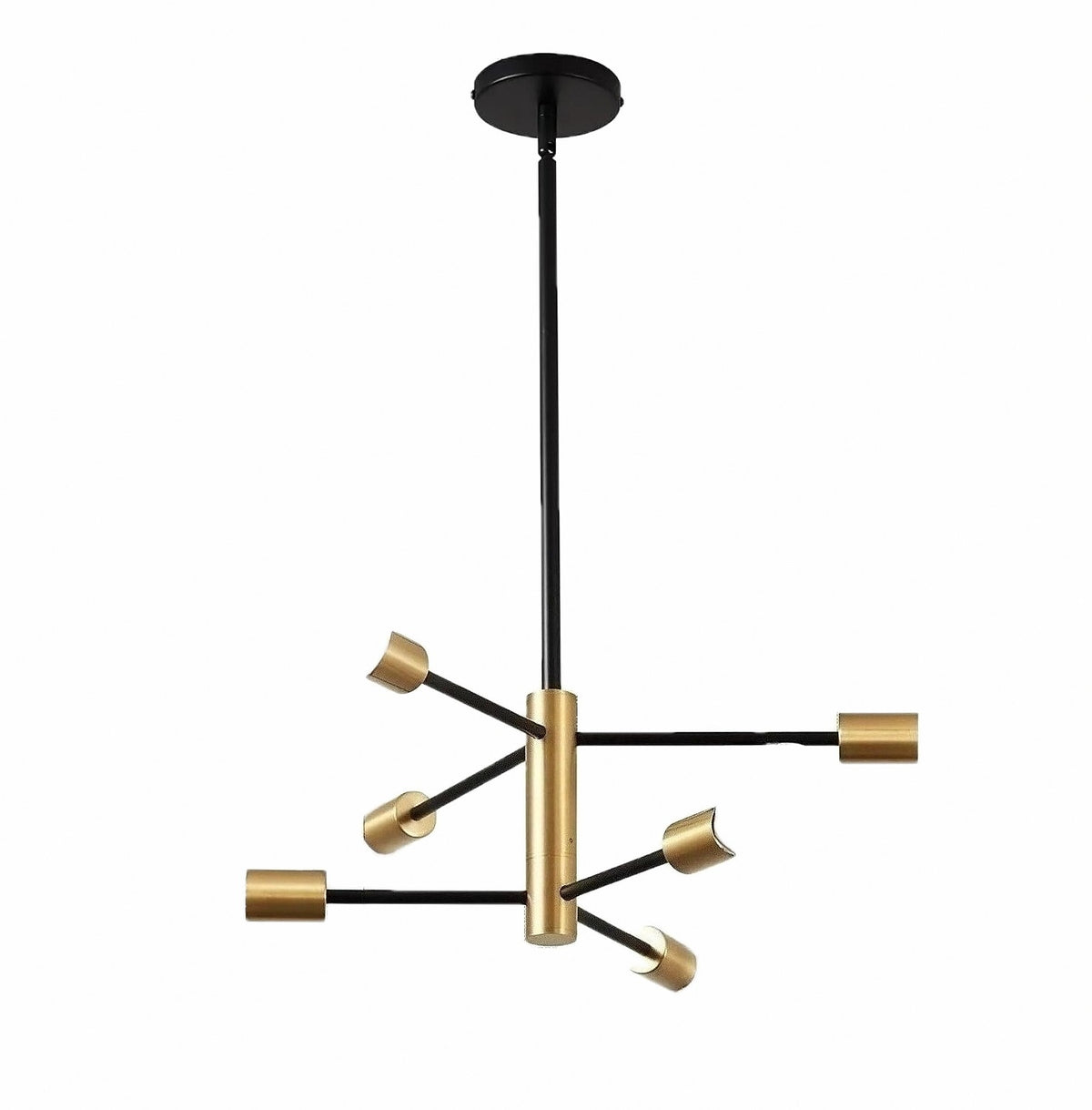 Suspension Spoutnik en métal, 4 à 12 lampes – Sorrento, finition 6 lampes / Noir et doré
