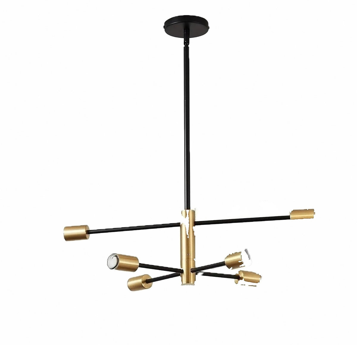 Suspension Spoutnik en métal, 4 à 12 lampes – Sorrento, finition 8 lampes / Noir et doré