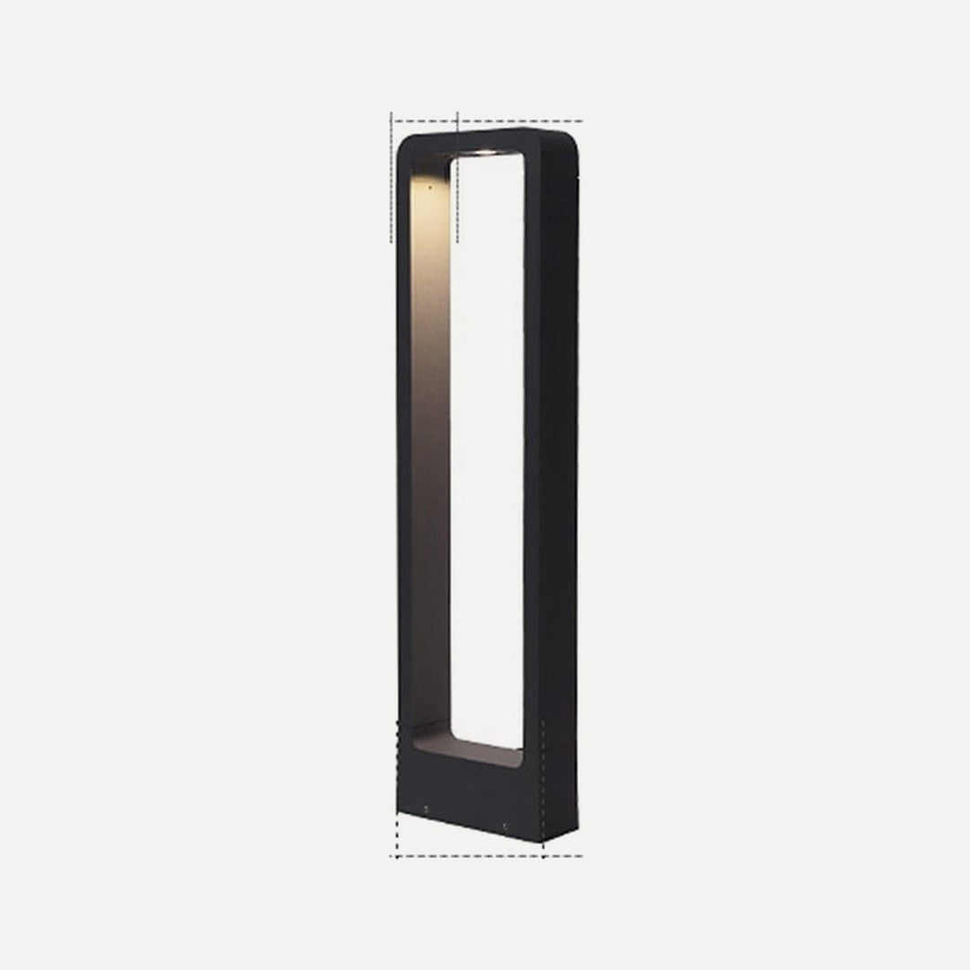 Borne de jardin cadre en aluminium noir, 30 à 80 cm – Soulac, finition 60 cm