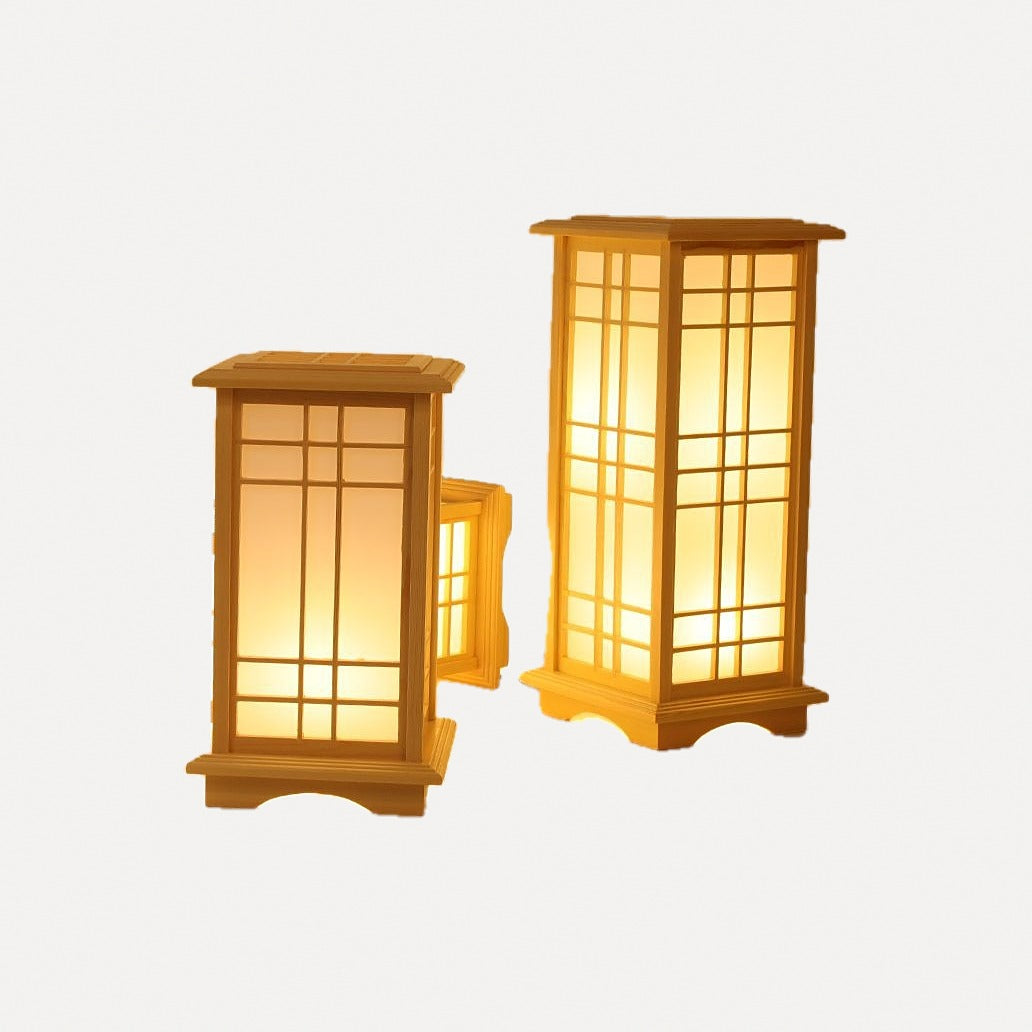 Lampadaire lanterne japonaise en bois – Takamatsu, sur fond blanc