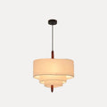 Suspension étagée en tissu aspect lin – Takayama, finition ø 45 cm / Blanc chaud