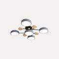 Plafonnier lustre à disques LED, 5 ou 6 lumières – Talcy, modèle gris, 5 disques